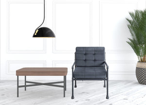 Homeroots 27" Gray Velvet And Steel Arm Chair   488099