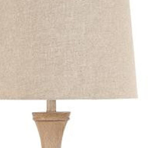 HomeRoots 63" Sculpted Stick Floor Lamp with Beige Burlap Shade – Elegant Warmth for Modern & Coastal Spaces 488338
