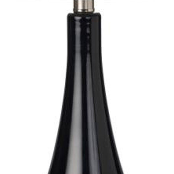 Homeroots Set Of Two 31" Black And White Glass Table Lamps With White Empire Shade   488342