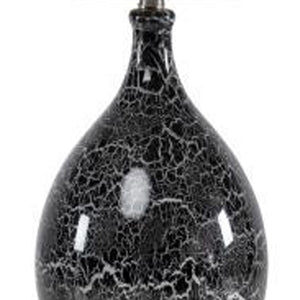 HomeRoots Set of Two 28" Gray Glass Geometric Table Lamps with Crisp White Empire Shade for Modern Décor 488354