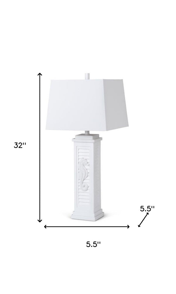 Homeroots Set Of Two 32" White Table Lamp Coastal With White Shade   488370