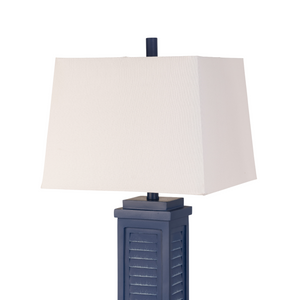 Homeroots Set Of Two 32" Blue Table Lamp With White Shade   488373