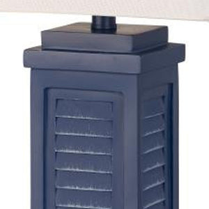 Homeroots Set Of Two 32" Blue Table Lamp With White Shade   488373