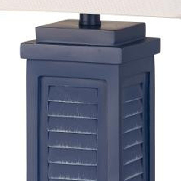 Homeroots Set Of Two 32" Blue Table Lamp With White Shade   488373