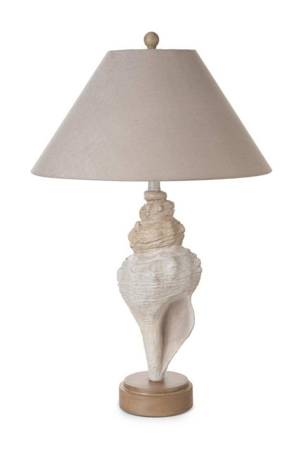 HomeRoots Set of Two 30" Coastal Table Lamps with Beige and Brown Resin Base & Tan Linen Shade for Home Decor 488375