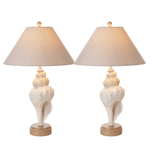 Homeroots Set Of Two 30" Beige And Brown Novelty Table Lamp Coastal With Tan Empire Shade   488375