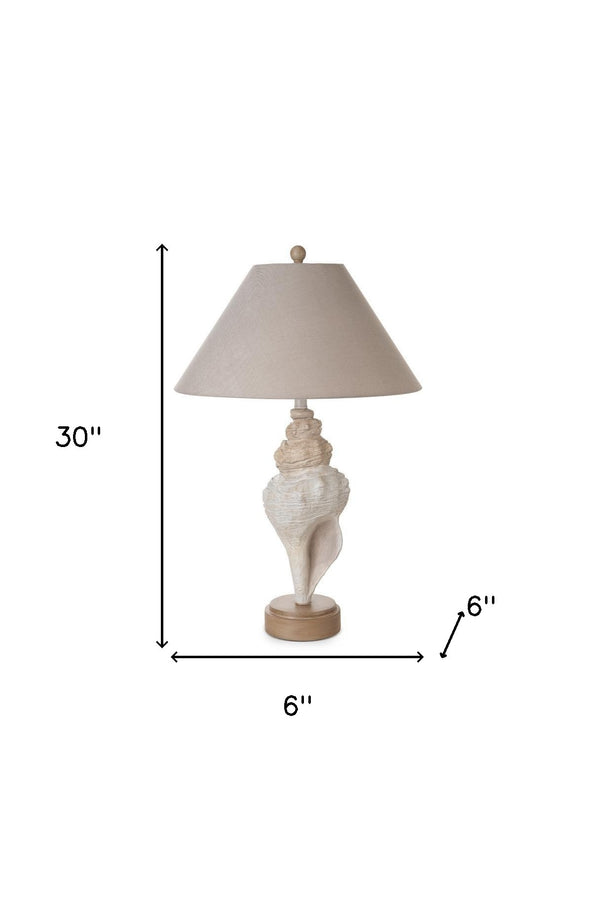 Homeroots Set Of Two 30" Beige And Brown Novelty Table Lamp Coastal With Tan Empire Shade   488375