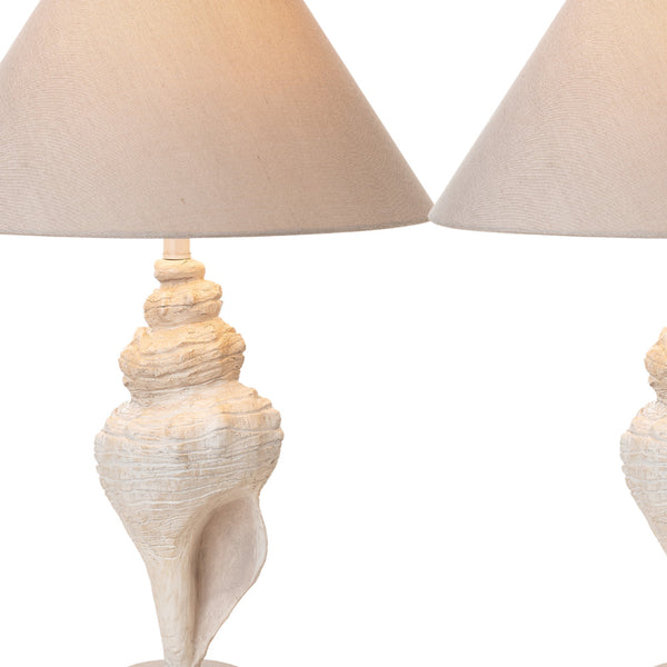 Homeroots Set Of Two 30" Beige And Brown Novelty Table Lamp Coastal With Tan Empire Shade   488375