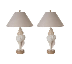 Homeroots Set Of Two 30" Beige And Brown Novelty Table Lamp Coastal With Tan Empire Shade   488375