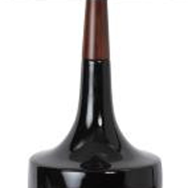 Homeroots 28" Black Ceramic Genie Table Lamp With White Shade   488376