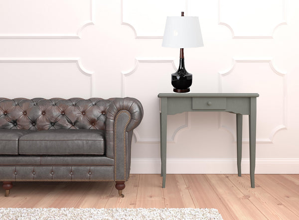 Homeroots 28" Black Ceramic Genie Table Lamp With White Shade   488376