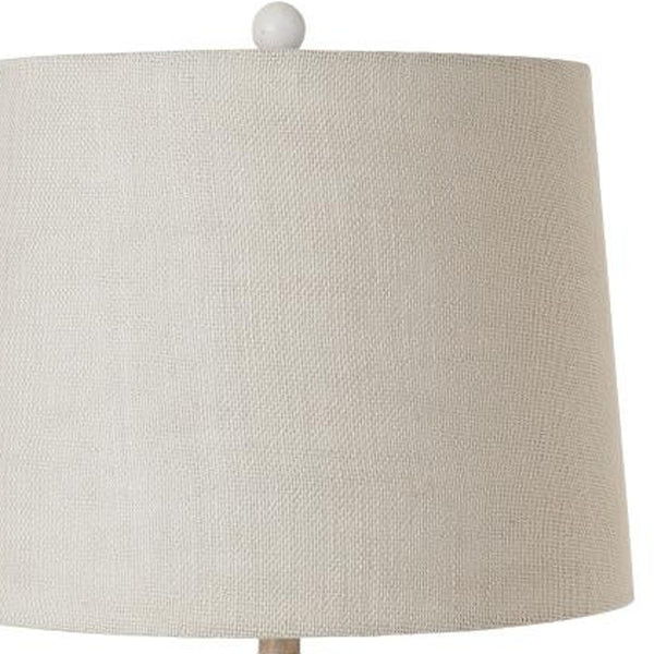 Homeroots Set Of Two 27" Natural White And Blue Novelty Table Lamp Coastal With Off White Empire Shade   488382
