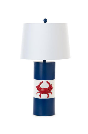 Homeroots Set Of Two 31" Red White And Blue Coastal Table Lamps With White Empire Shade   488385