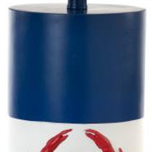 Homeroots Set Of Two 31" Red White And Blue Coastal Table Lamps With White Empire Shade   488385