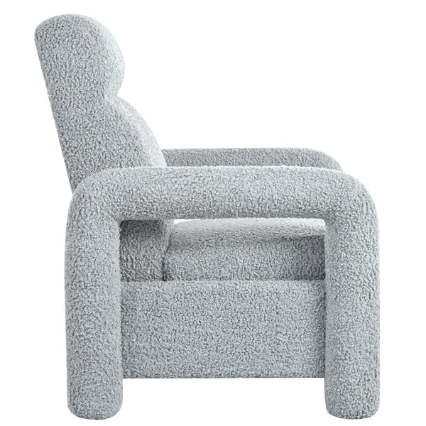 English Elm Christopher Knight Home® - 31.25" Push Back Recliner Plush Teddy Fleece Upholstered Armchair with Foam & Pocket Springs Comfort 90–120–150° Adjustments LIGHT GREY N763P212864R