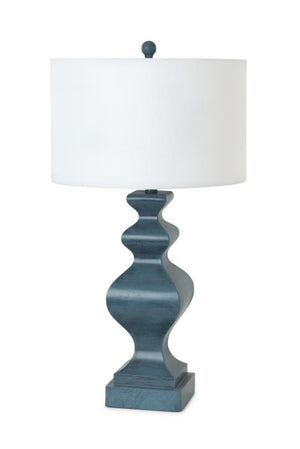 HomeRoots Set of Two 31" Distressed Teal Table Lamps with Soft White Shades - Vintage Charm for Any Room 488401