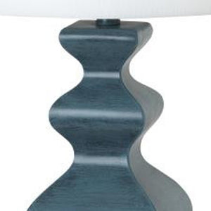 HomeRoots Set of Two 31" Distressed Teal Table Lamps with Soft White Shades - Vintage Charm for Any Room 488401