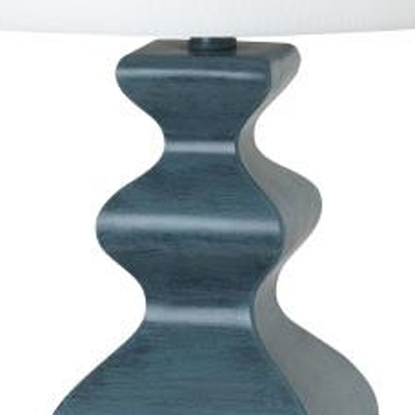 HomeRoots Set of Two 31" Distressed Teal Table Lamps with Soft White Shades - Vintage Charm for Any Room 488401