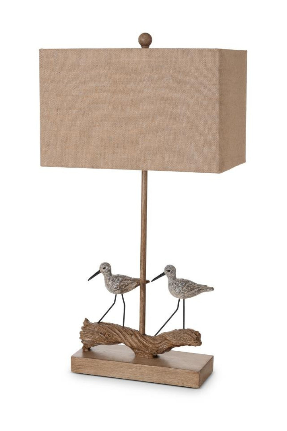 HomeRoots Set of Two 30" Coastal Sandpiper Bird Table Lamps with Brown Shades for Nautical-Inspired Decor 488404