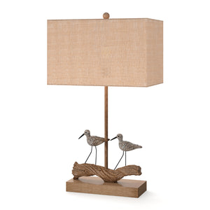 Homeroots Set Of Two 30" Brown Sand Piper Bird Table Lamps With Brown Shade   488404