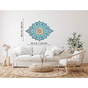 Homeroots Turquoise And Gold Solid Wood Geometric Shapes Wall Decor  Solid Wood 488407