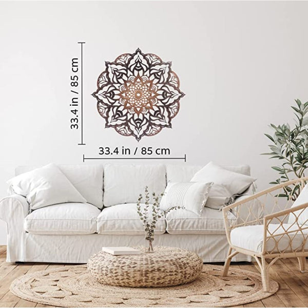 HomeRoots Black Solid Wood Geometric Mandala Wall Decor - Hand-Painted Bohemian Art for Modern Spaces 488408