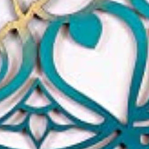 Homeroots Teal Solid Wood Geometric Shapes Wall Decor  Solid Wood 488412