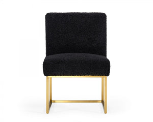 Homeroots Set Of Two 23" Black And Gold Solid Color Parsons Chair   488418