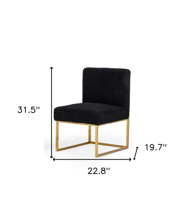 Homeroots Set Of Two 23" Black And Gold Solid Color Parsons Chair   488418