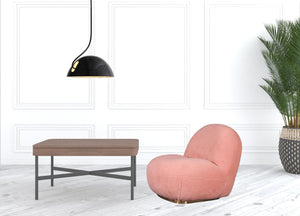 Homeroots 30" Pink Sherpa And Gold Swivel Lounge Chair   488421