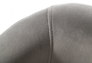 Homeroots 25" Grey Velvet And Silver Solid Color Arm Chair   488424