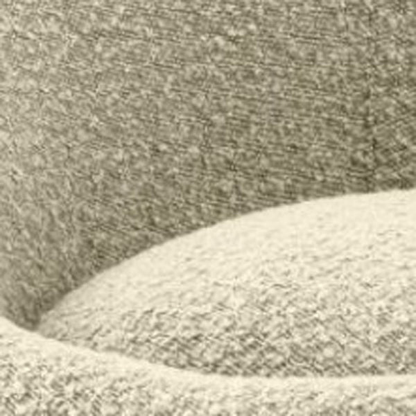 Homeroots 33" Beige 100% Polyester Solid Color Swivel Barrel Chair   488438