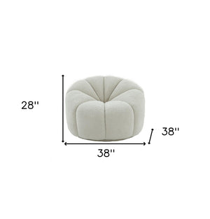 HomeRoots 38" White Sherpa Lounge Chair - Cozy, Stylish Seating with Plush Upholstery for Modern Interiors 488440