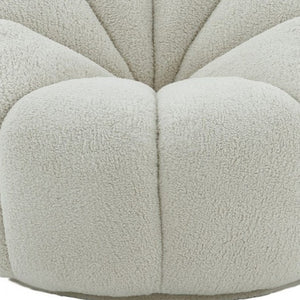 HomeRoots 38" White Sherpa Lounge Chair - Cozy, Stylish Seating with Plush Upholstery for Modern Interiors 488440