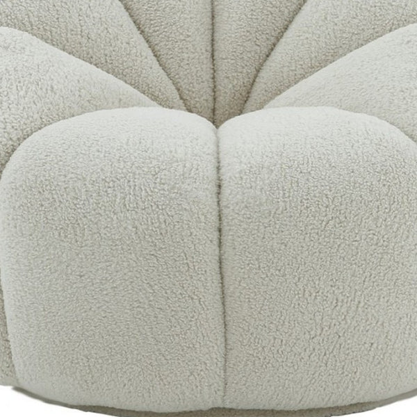 HomeRoots 38" White Sherpa Lounge Chair - Cozy, Stylish Seating with Plush Upholstery for Modern Interiors 488440