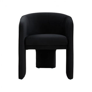 Homeroots 24" Black Velvet Barrel Chair   488448
