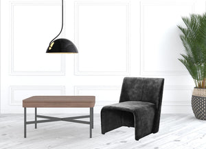 Homeroots 28" Dark Grey Velvet Solid Color Side Chair   488451