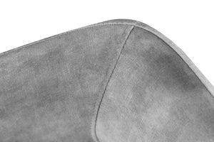 Homeroots 25" Light Grey Velvet Solid Color Side Chair   488452