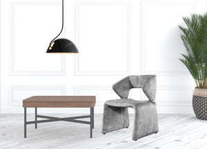 Homeroots 25" Light Grey Velvet Solid Color Side Chair   488452