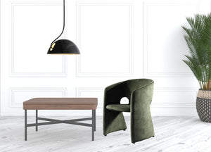 Homeroots 24" Green Velvet Solid Color Barrel Chair   488453