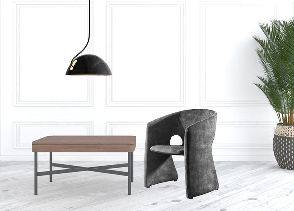 Homeroots 24" Dark Grey Velvet Solid Color Barrel Chair   488454