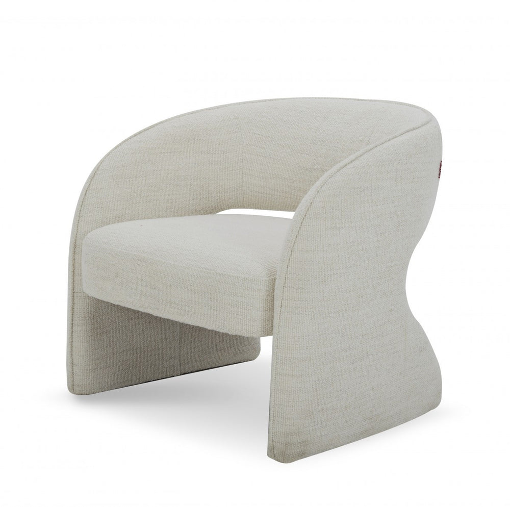 Homeroots 31" Cream Textural Solid Color Arm Chair   488457