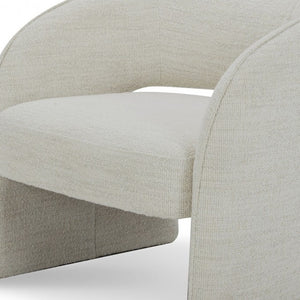 Homeroots 31" Cream Textural Solid Color Arm Chair   488457