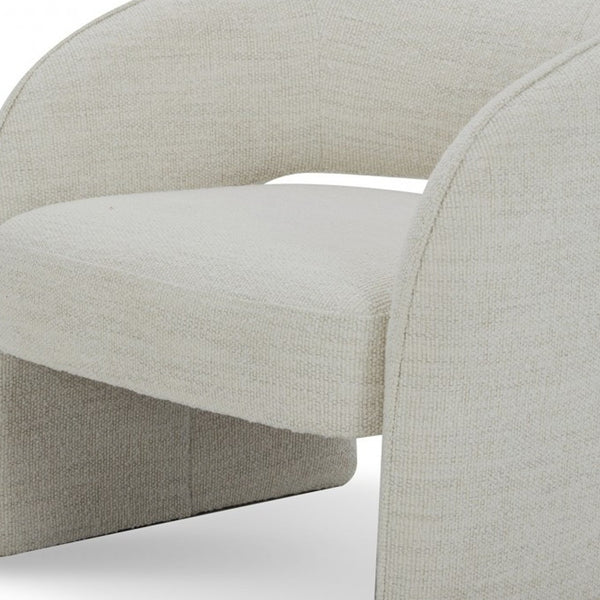 Homeroots 31" Cream Textural Solid Color Arm Chair   488457