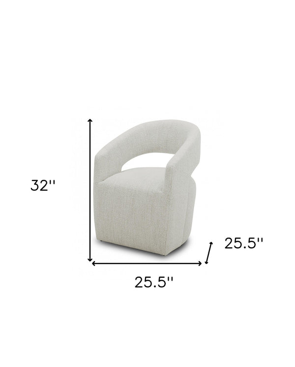 Homeroots 26" Cream Fabric Arm Chair   488458