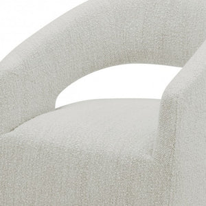 Homeroots 26" Cream Fabric Arm Chair   488458