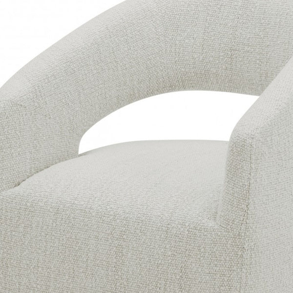 Homeroots 26" Cream Fabric Arm Chair   488458