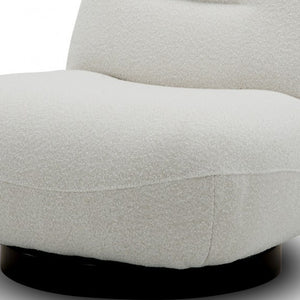 Homeroots 33" Cream Fabric Swivel Lounge Chair   488459