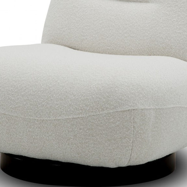Homeroots 33" Cream Fabric Swivel Lounge Chair   488459