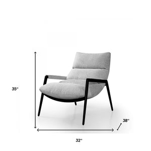 Homeroots 32" Grey 100% Polyester And Black Solid Color Arm Chair   488464